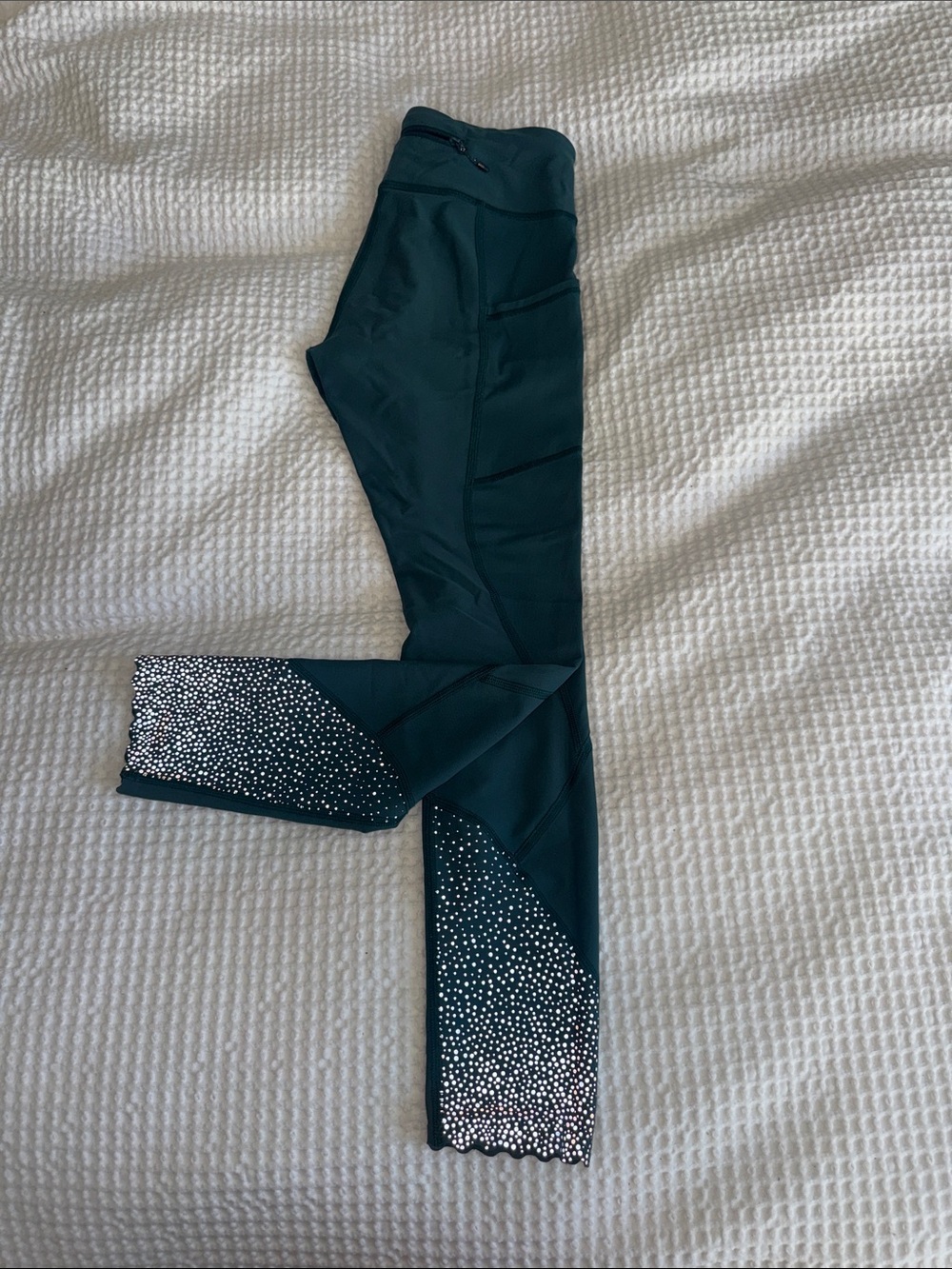 lululemon athletica Deep Teal Girls' Active Leggings with Dotted Hem